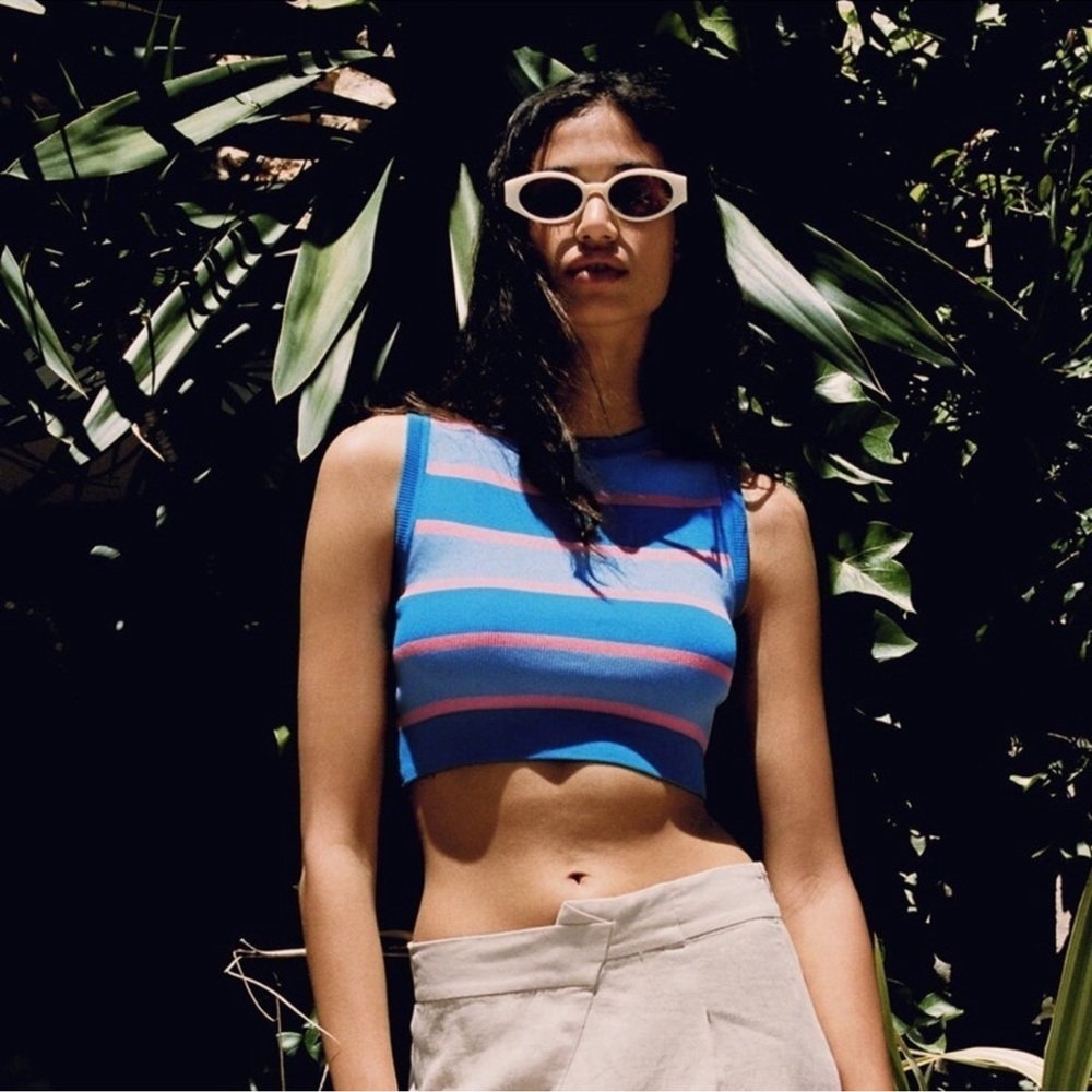 Zara striped crop top